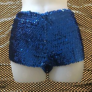 Blue Sequin Dance / Costume Booty Shorts